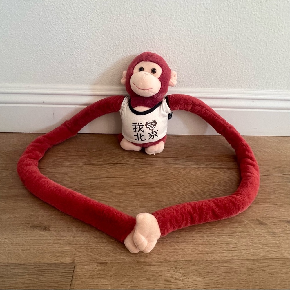 Hanging Red Monkey Plush Toy With‎ “I Love Beijing” On The T-shirt